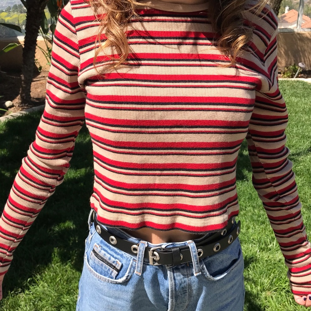striped thermal long sleeve